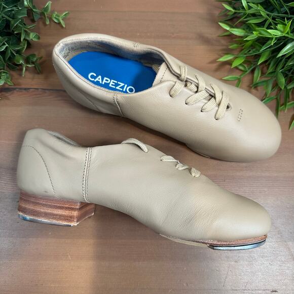 Capezio Women's Flex Master Leather Tap Shoes Caramel Size 6 - Picture 1 of 11